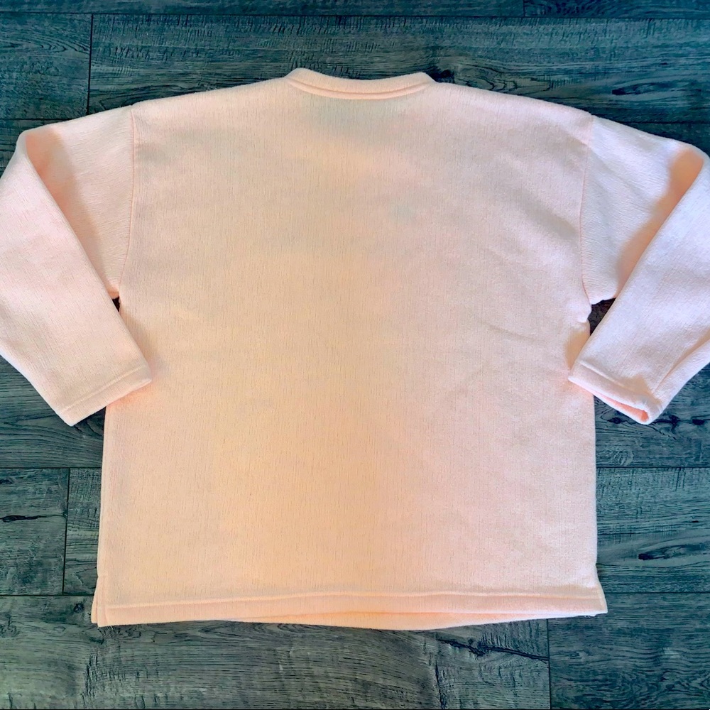 Vintage Peachy Color Virginia Beach Embroidered Pull-Over Long Sleeve Sweatshirt - Picture 2 of 6